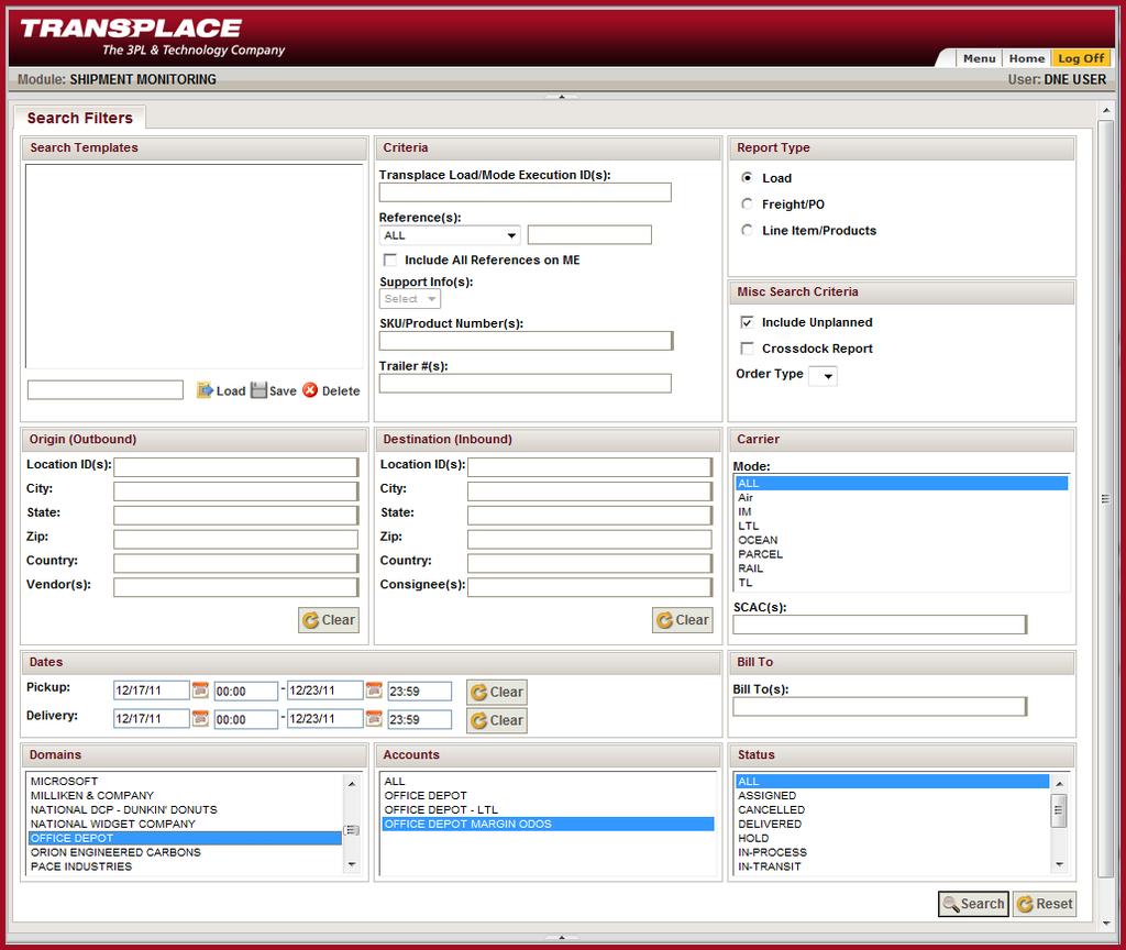 Chapter FOUR Changing Shipment Execution Data in External Shipment Monitoring Transplace had an application for many years that