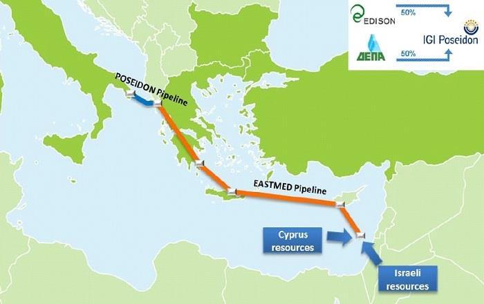 East Med and Interconnector Greece-Italy (IGI) Poseidon (Conceptual Stage) East Med Length Diameter Capacity Anticipated Operational Date 1,300 km (offshore) 600 km (onshore)
