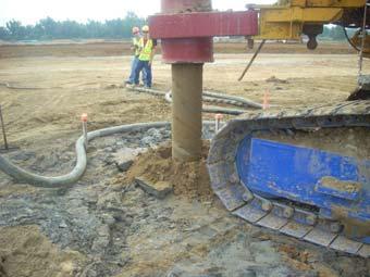 Drilled Displacement Piles Reduce or eliminate spoil Increased axial resistance Improve ground Eliminate risk of subsidence Drill effort related to axial resistance Requires heavier, more expensive