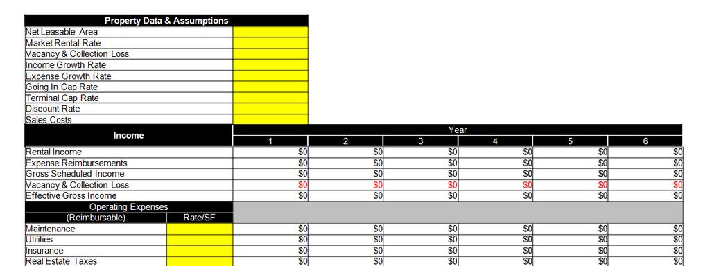 Using this template, all the user has to do is input the data in the yellow cells, and the