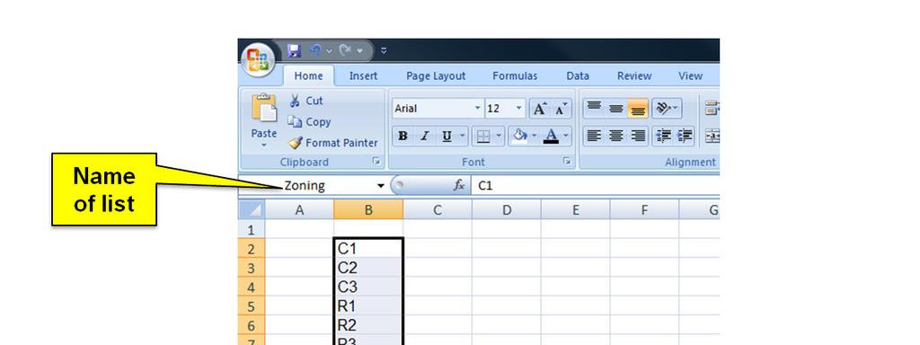 To create a drop down list, first you have to go to a blank worksheet and design the allowable responses.