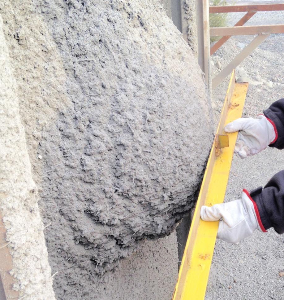 Rheology required for build-up thickness Sticky mixes are desirable for the shotcrete process as they allow larger build-up