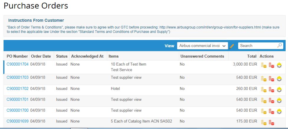 PURCHASE ORDERS PO Modules A specific view has been created for