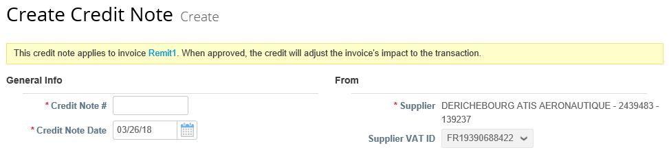 CREDIT NOTE Create Credit Note following invoice dispute After clicking on the Adjust Invoice Icon, 1 1.