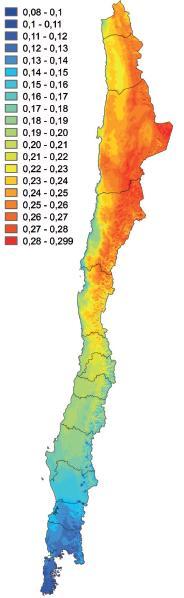 and an abundant solar potential Solar potential Chile Irradiation Load factor of PV