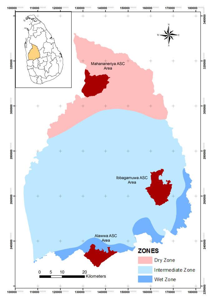 Rathnayake et al. Preparation of thematic maps Thematic maps of available-p, exchangeable-k, soil ph and EC were prepared for Mahananeriya, Ibbagamuwa and Alawwa ASCs using GIS.