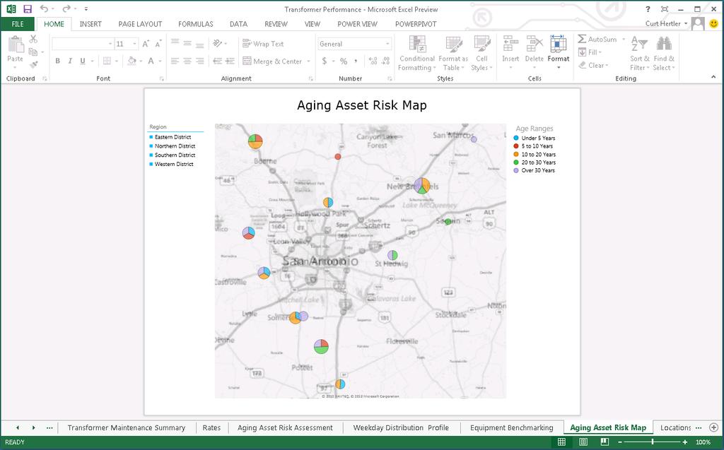 Power View in Excel 2013 Microsoft Power View Included with Excel 2013 Bing Map