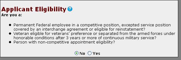 Applicant Eligibility When submitting an application, agencies request eligibility information including: Past or