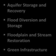 Diversion and Storage Floodplain and Stream Restoration Green Infrastructure High performance related to feasibility and cost