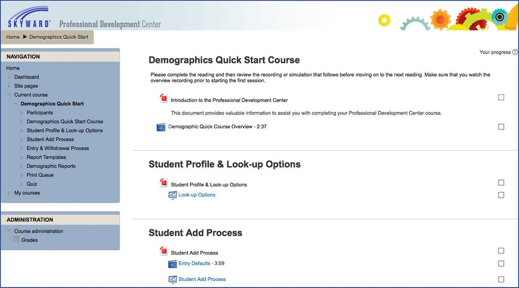 STUDENT MANAGEMENT QUICK START COURSES Self-service training portal for just-in-time knowledge transfer.