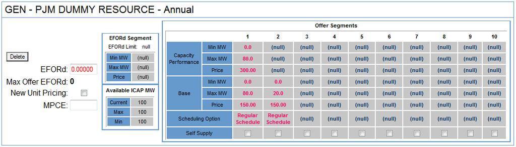 Submitting Coupled Sell Offers Participants may submit coupled Sell Offers on the erpm Resource Offer screen by entering offer data in both the CP and Base cells of a single Offer Segment