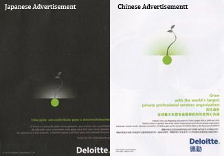 5.3. Cross Cultures This image is from the book Designing Brand Identity and it shows the difference in the two advertisements for two different cultures. [8][Alina Wheeler (2013).