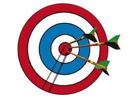 3. Aims and Objectives This is a metaphoric visual way of describing a company s aim. The darts hitting the bullseye is a way of showing a company achieving what it aimed to achieve.