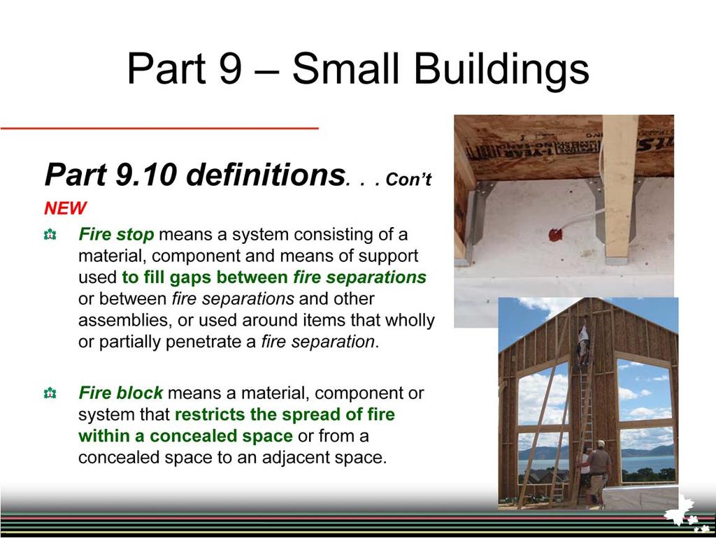Added definitions explain what a FIRESTOP and