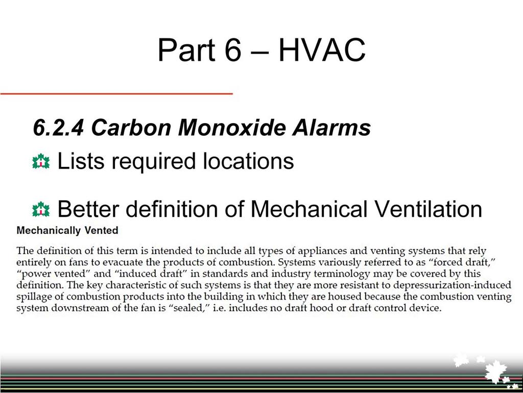 Carbon monoxide detector locations when building Part 3 buildings is in Part 6.
