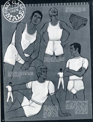 1967 New packaging for men s underwear now illustrated the shape