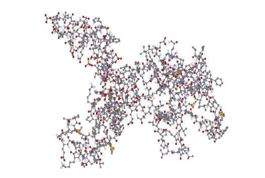 b- Casein Tertiary structure of β 1 -casein ~ 36,3 % in bovine casein 209 amino acids and 5