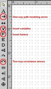 Figure A-1. Diagram Helper Toolbar (shown on left-hand side) We click the variable button and then click in the blank screen to assign indicators, which displays the indicators in our data set.