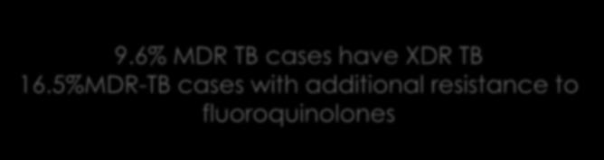 6% MDR TB cases have DR TB 16.