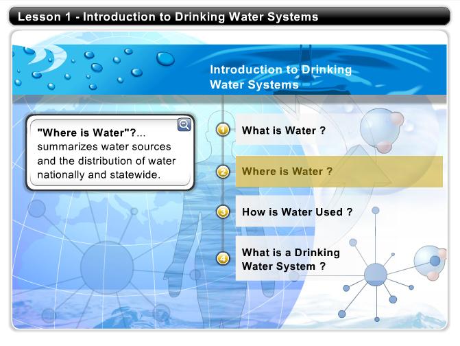 Where is Water? Where is Water?...summarizes water sources and the distribution of water nationally and statewide.