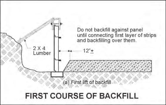 Note that the uniform loose thickness placement of each lift of backfill material must not exceed 1 ft.