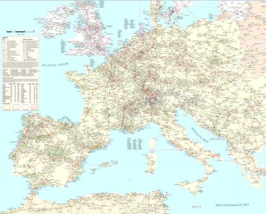 Spain in the European meshed grid Interconnectors with: France