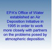 Office of Air Great Waters Program Persistent Bioaccumulative Toxics AIRNOW Mobile Source Reduction Ozone Hazardous Waste Combustion Fish Consumption Advisories Chesapeake Bay Program Office Great