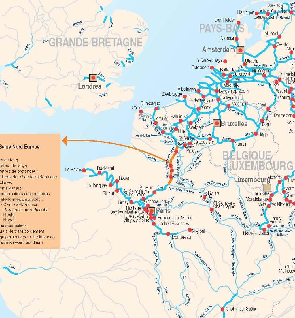 Freight transport Enlargement of waterways in the Trans European Network to take advantage of economies of scale and remove bottlenecks Seine Nord
