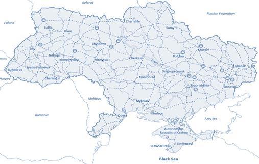 GROWTH DRIVERS Map of Railway Hubs in Ukraine RAILWAYS IN UKRAINE Rail network is a strategic asset and a key transport link between the EU - Russia - Central Asia Widespread railway network reaches