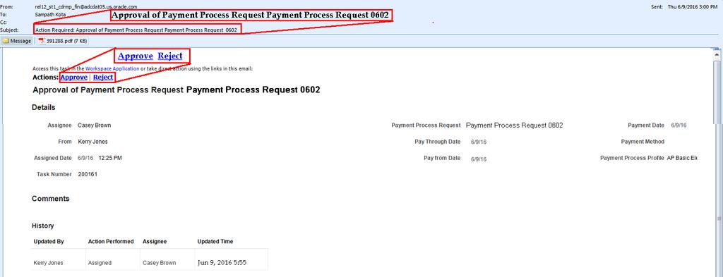 14. When approvers receive payment approval workflow notification by e-mail,