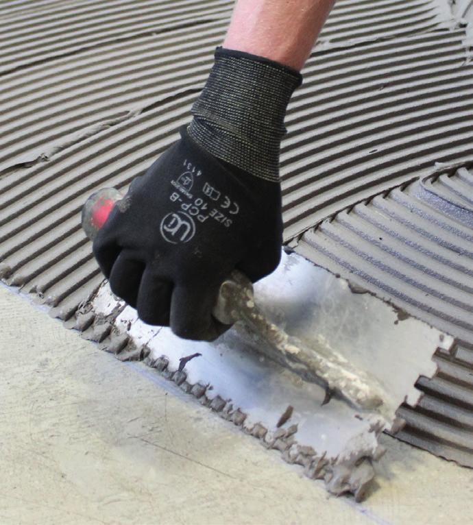 Install tiles Concrete varies significantly in its finish, from tamped to power-floated. In all cases, the concrete must be fully cured and have been left to dry.