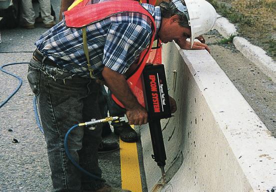 APPROVALS/LISTINGS APPLICATIONS Achorig a cocrete traffic barrier wall to cocrete bridge deck.