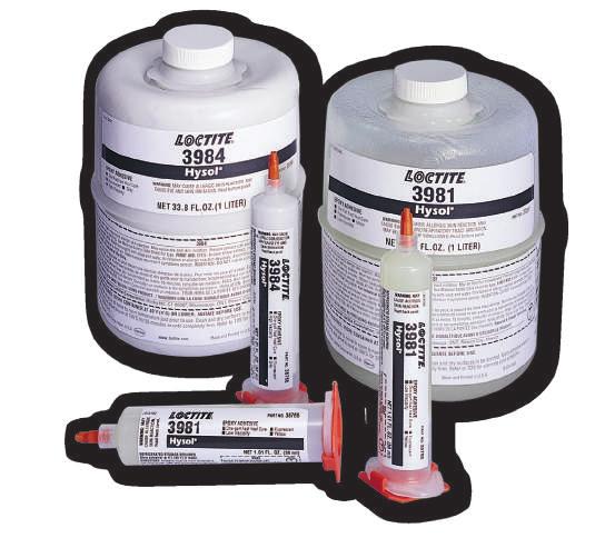 Needle Bonding Design Guide 11 One-Part Heat Cure Epoxies ADVANTAGES Solvent-free High cohesive strength High adhesion to a wide variety of substrates Tough Excellent depth of cure Superior