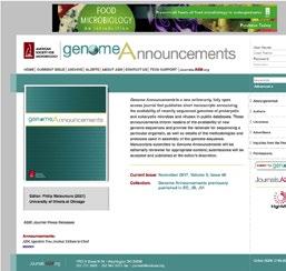 genomea is an online-only, fully open access journal that publishes short manuscripts announcing the availability of recently sequenced genomes of prokaryotic and eukaryotic microbes and viruses in