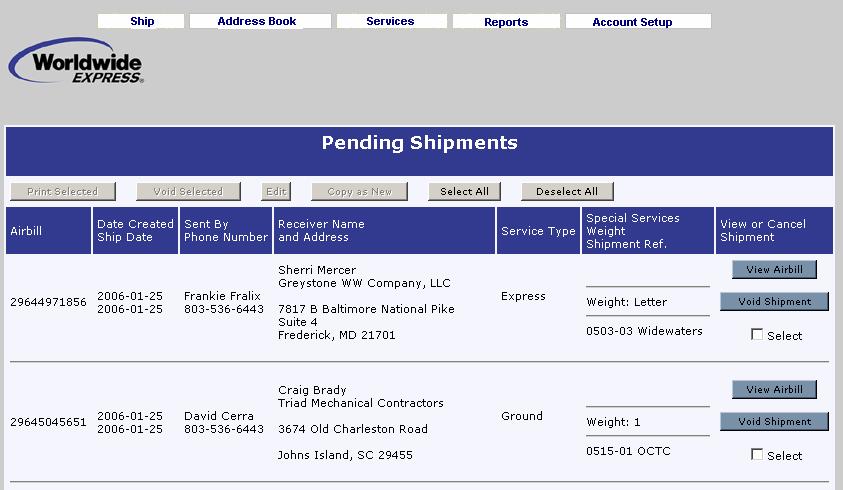 EDITING SHIPMENTS 1) On the Prepare Shipment page, select Pending Shipments. 2) Select the shipment to be modified and then Click EDIT. 3) Make any desired changes.