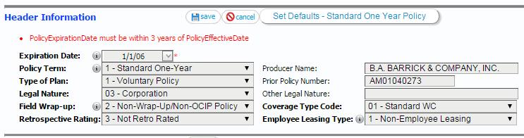After making changes, click Save to save those changes or Cancel to revert back to the original values.