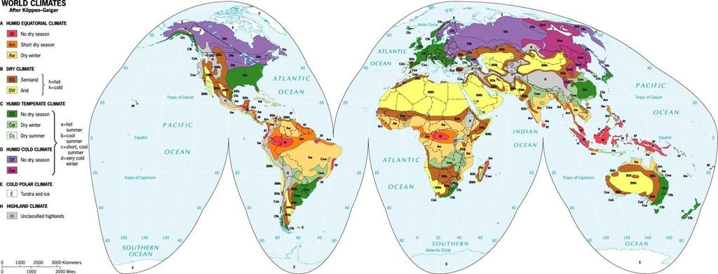 World Map of Climates Koppen