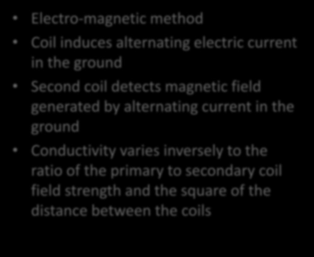 Terrain Conductivity Electro-magnetic method Coil