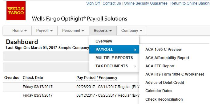 Business Payroll Services Payroll University Reports Overview: Reference Guide This reference guide explains the options and tools available in the report section of the OptRight Online system.