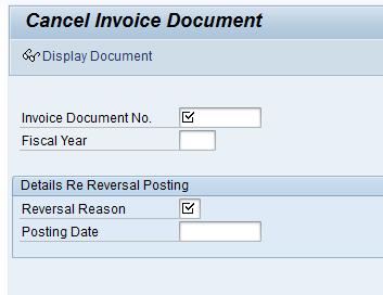 Reverse Invoice If an invoice was posted erroneously, it can be reversed using the Cancel Invoice Document (MR8M) transaction.