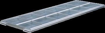 Snap-fastened slot grid frames technology and features Customized partition for a fast and efficient order picking Tray with 12 storage spaces, partitioned by 5 length and 6 crosswise dividers Tray