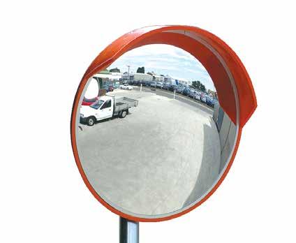 Outdoor Convex Mirrors These extremely durable weather-proof mirrors are suitable for road and pedestrian traffic applications, warehouses and parking areas.
