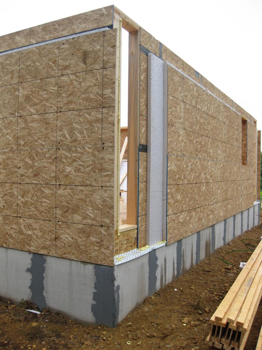 RE-THINKING AIR SEALING Eliminate interior layer vapor retarder Seal joints/seams at the sheathing membrane from foundation to ridge Use c.i. insulation outside, cavity insulation inside Air tested leakage < 20% of conventional home Requires HRV ventilation for heating/cooling seasons Section R303.