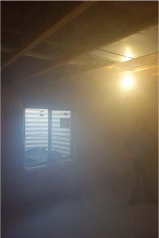 If a home doesn t pass, we pump disco fog into the duct system to