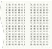 FIG E1. PERFORATION PATTERN. FIG E2. GYPROCK PERFORATED PLASTERBOARD SHEET. 8.2% OPEN AREA 75mm nom.