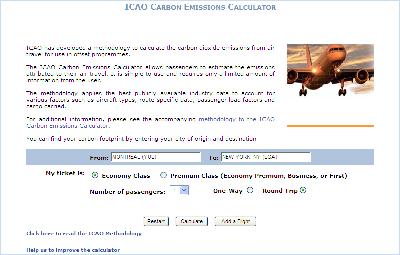 ICAO Carbon Emissions Calculator