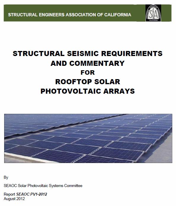 SEAOC Wind paper PV1, August 2012 Proposed for ASCE 7-16 SEAOC developed seismic method to justify use of ballasted, non-penetrating PV mounting systems.
