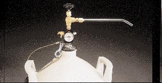 Accessory spout attaches directly to Thermo 35 and 50 for dispensing.