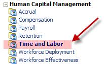 TIME AND LABOR ANALYSIS Time and Labor enables monitoring of timecard status and late timecard submission. It analyzes reported productive and nonproductive time and estimates reported time cost.