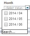 In the below screenshot once Year is selected then Quarter list of values will be displayed based on selected year. Similarly Month is dependent on selected Year and Quarter.